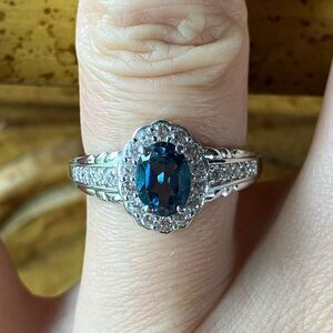 Genuine London Blue Topaz Ring Size 6